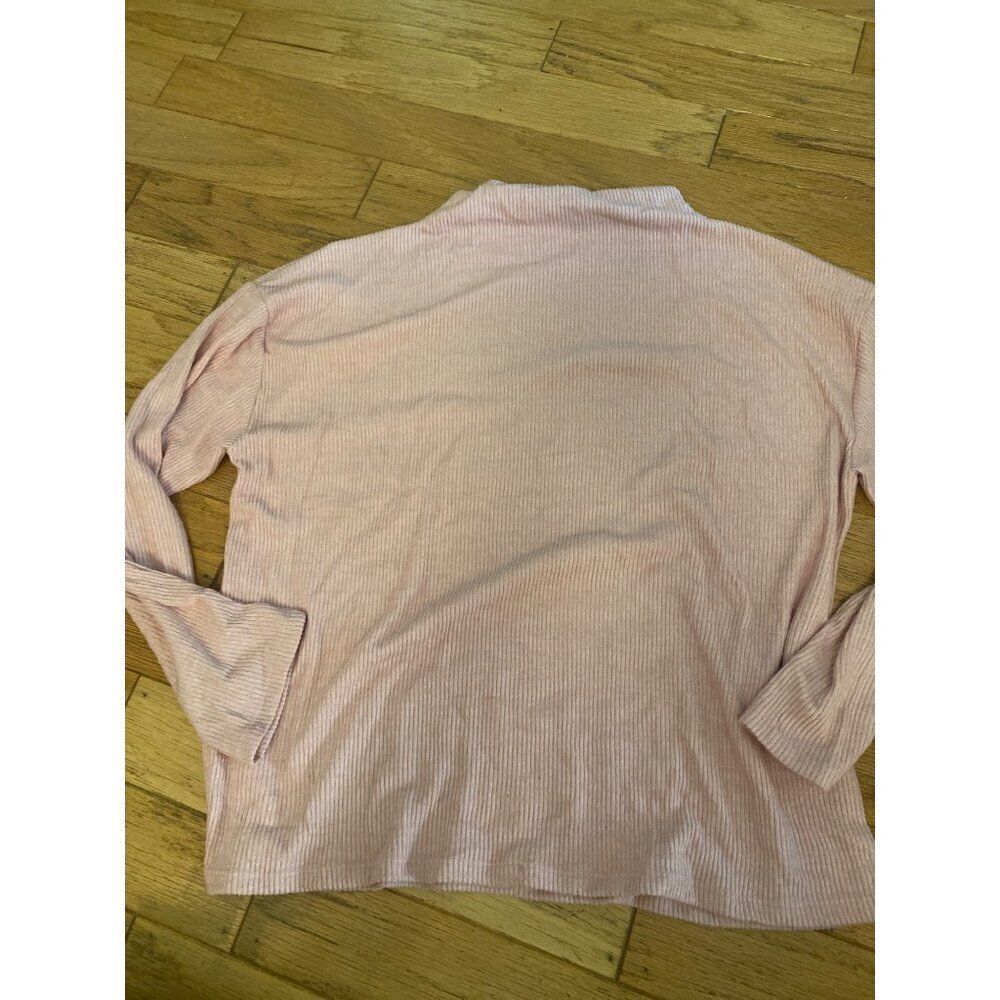 Gap Womens Ribbed Long Sleeve mock neck Light Pink sweater top size large - Picture 7 of 7